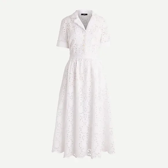 Crew Dresses J Crew Short Sleeve Aline Dress Emboidered